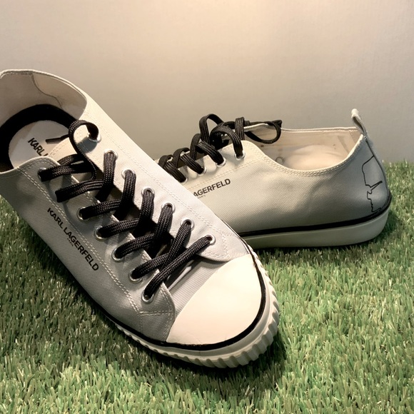 KARL LAGERFELD | Grey Canvas Lace Sneaker | Worn Once | Size 10.5 or 43.5 (Men) - Picture 5 of 5